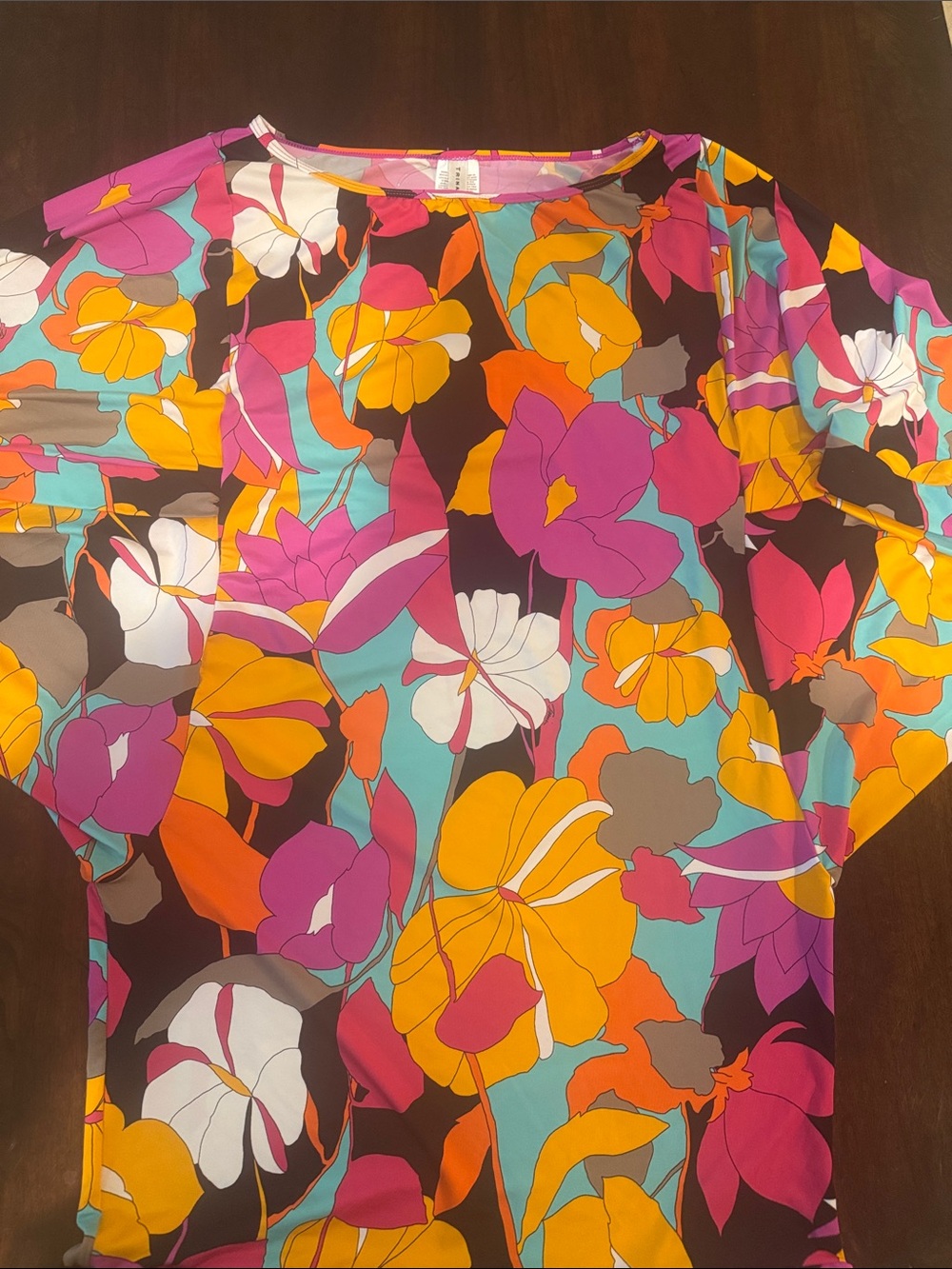 Trina Vibrant Floral Blouse in Fuchsia, Mustard & Teal